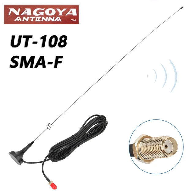 NAGOYA UT-108UV MAGNETIC BASE CAR AERIAL (SMA-M)