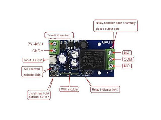 SONOFF 1 CHANNEL WIFI W/L RELAY 10A