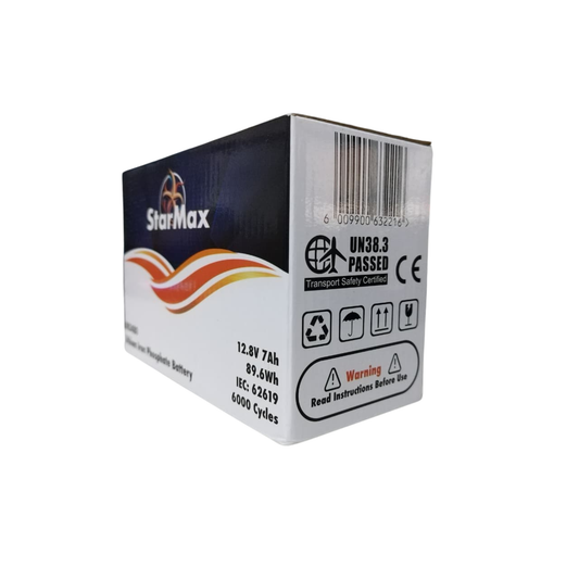 STARMAX 12.8V 7A LITHIUM-ION BATTERY - 4000 CYCLES