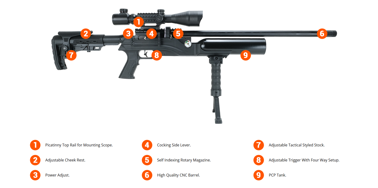 NIKSAN OZARK-TS 425CC TACTICAL PCP (21.65") - .22