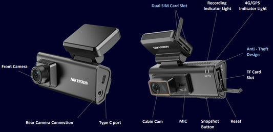 HIKVISION 2-CHANNEL 4G DASHCAM - AE-DC2022-V200