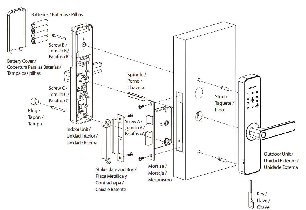 ZKTECO ML100 SMART WIFI LOCK - FP KEYPAD READER