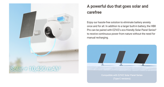 EZVIZ HB8 4K PRO + SOLAR PANEL SMART CAMERA