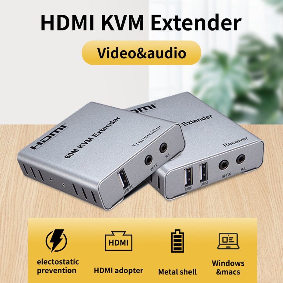 HDMI KVM EXTENDER WITH AUDIO 60M