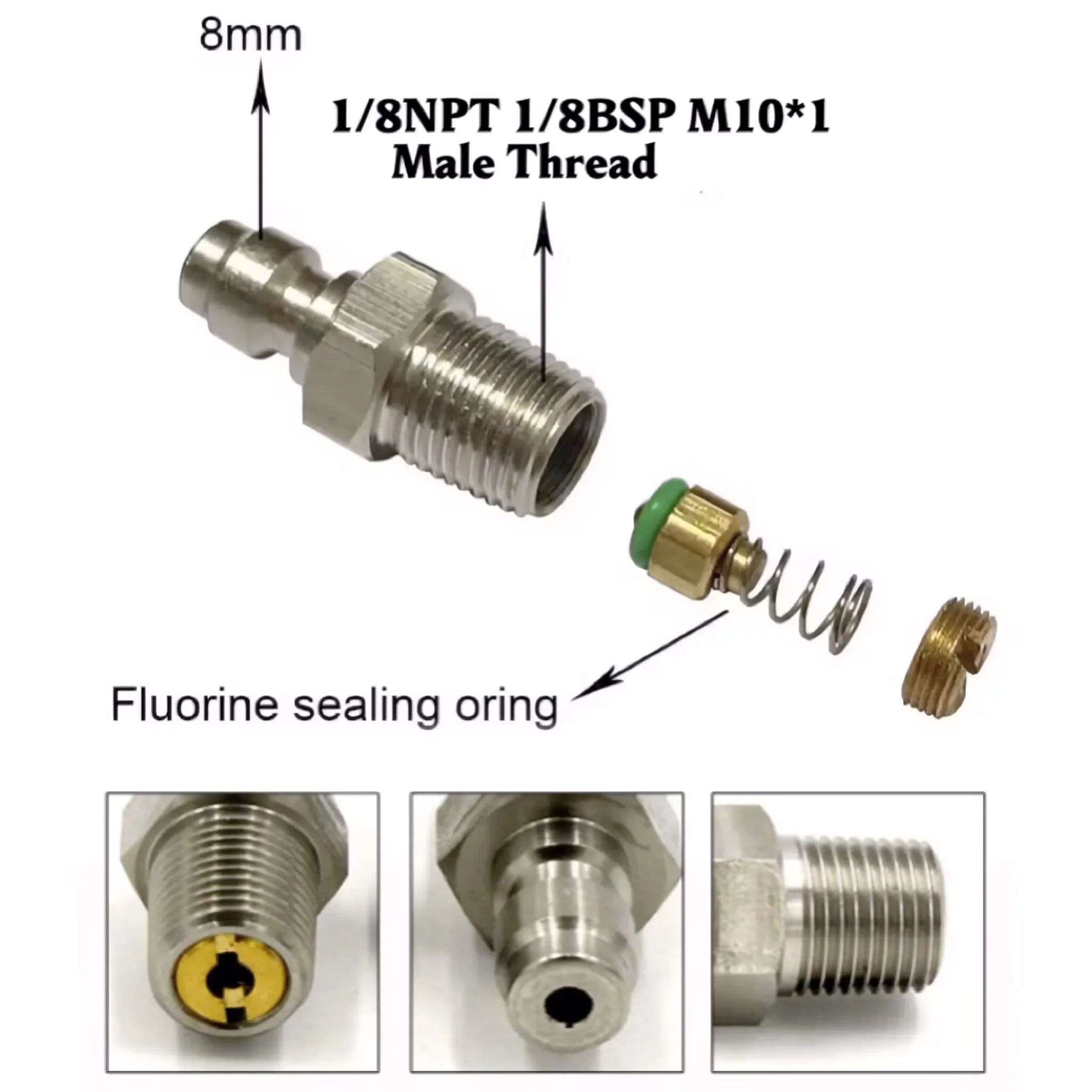 MALE Q/C (1 WAY/2 WAY) X M10X1 (MALE) WITH SOCK