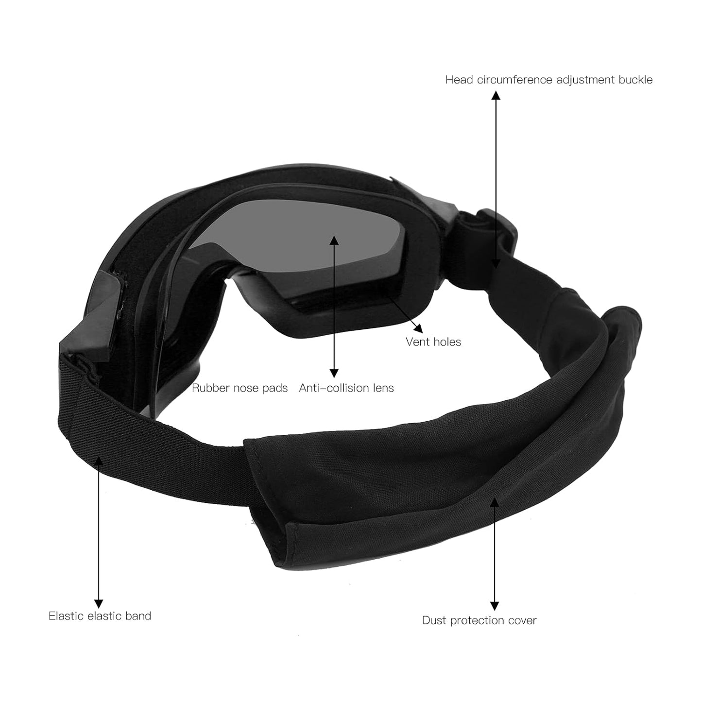 TATICAL GOGGLES WITH 2 INTERCHANGEABLE LENS JY-26