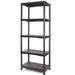 Cosmoplast 5-Tier Plastic Storage Shelving Unit, Black