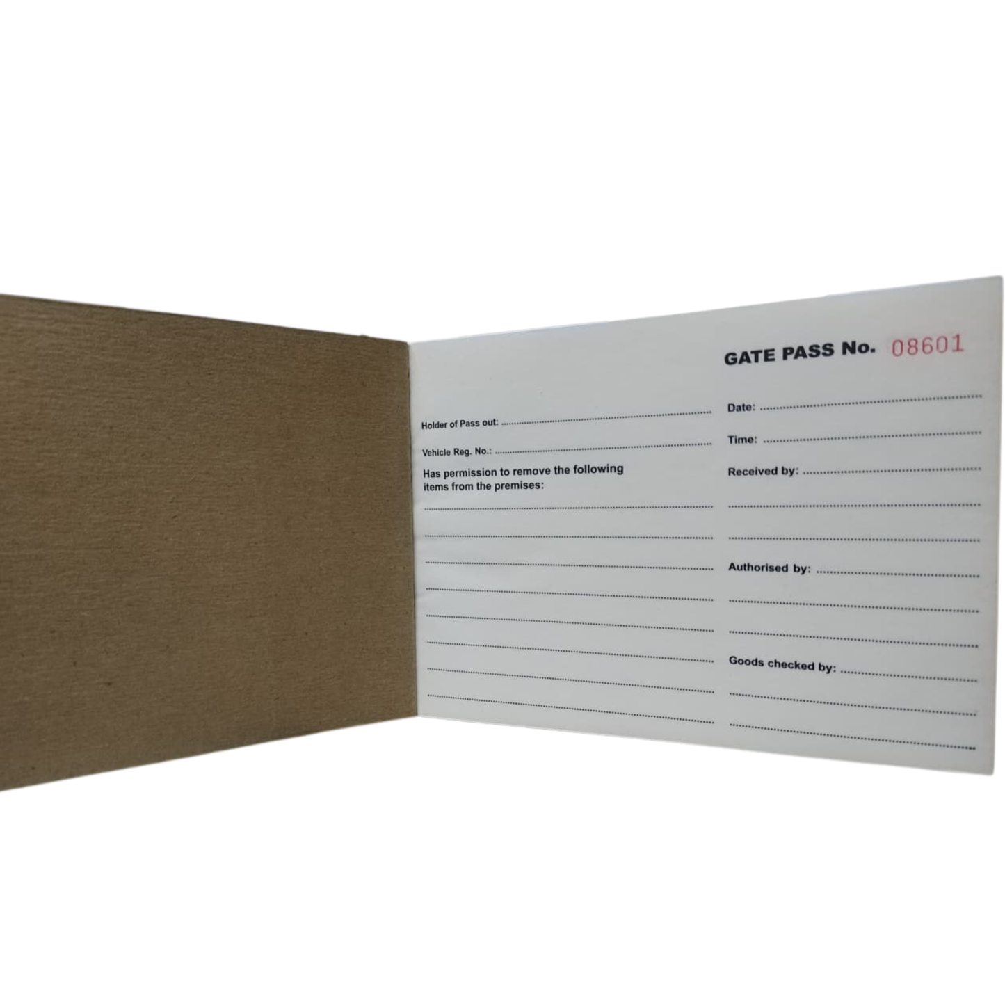 GATE PASS BOOK