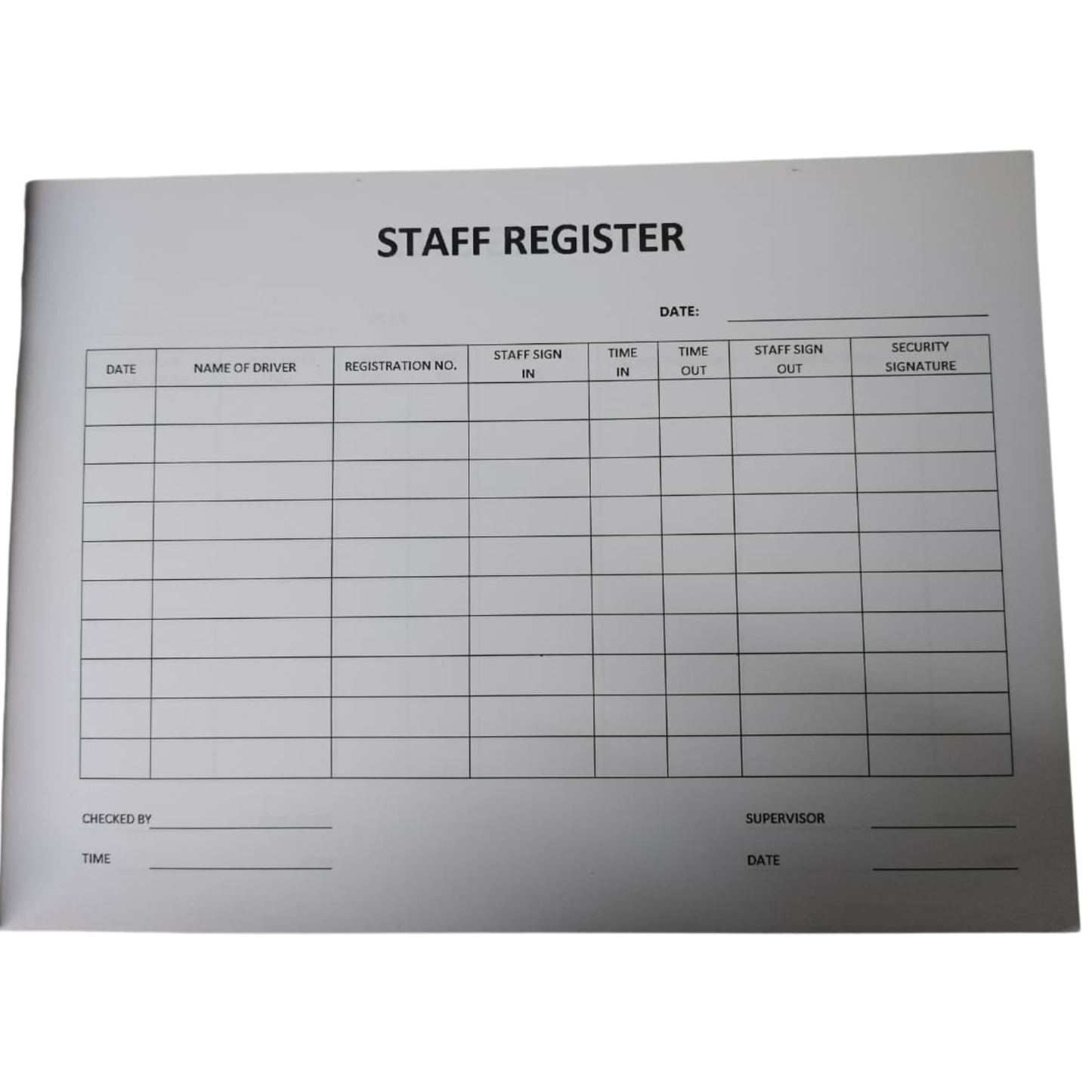 STAFF REGISTER BOOK
