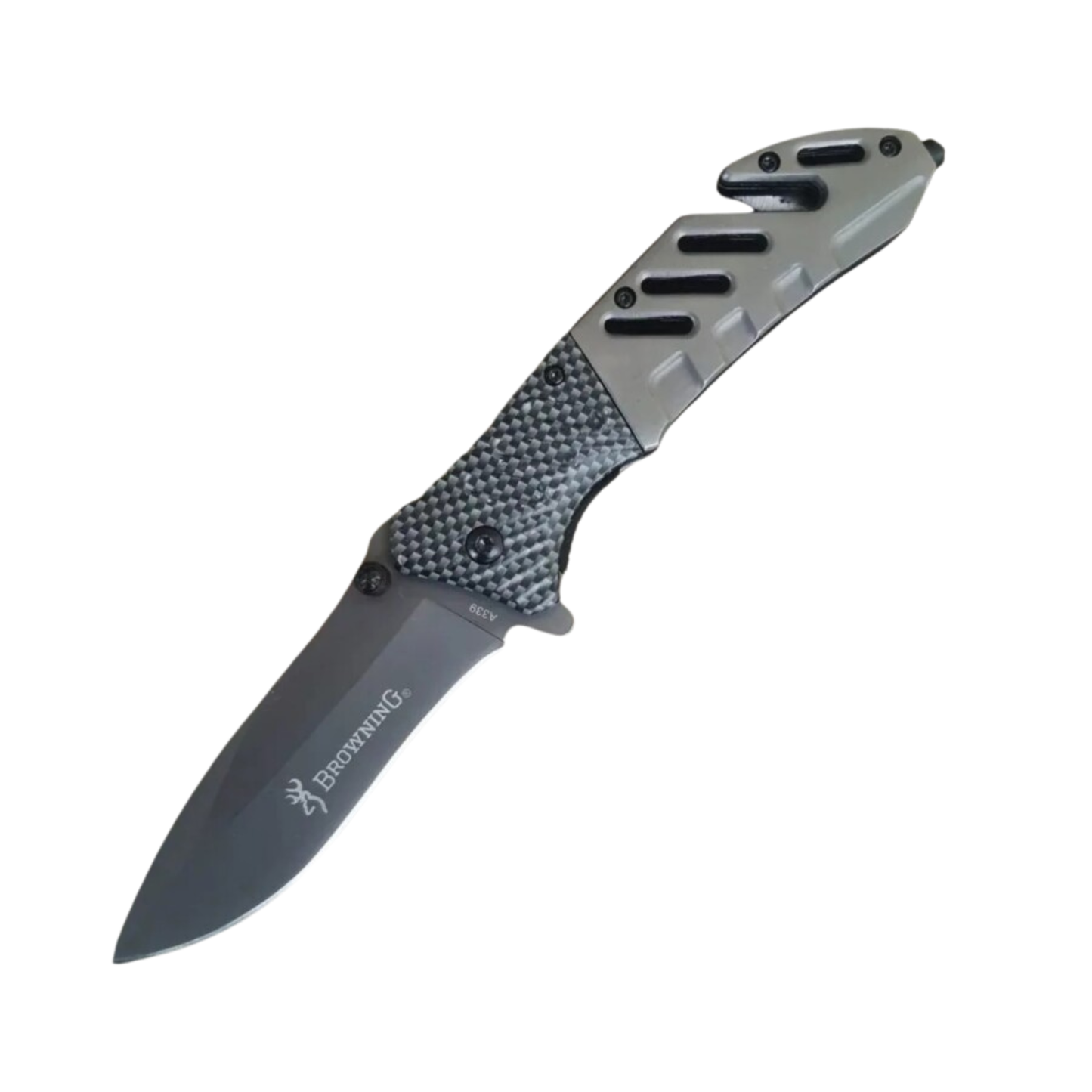 TACTICAL GREY FOLDING POCKET KNIFE - A339