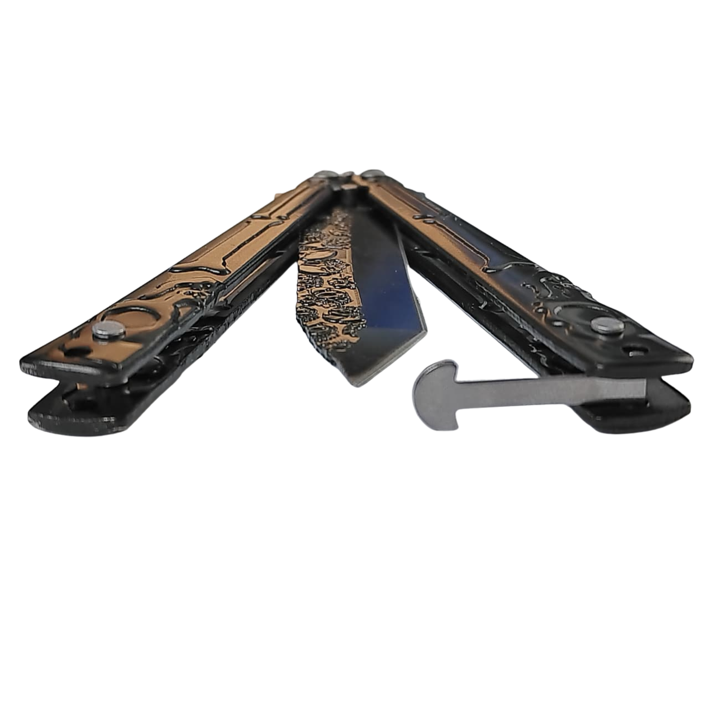 BUTTERFLY KNIFE WITH LATCH LOCK - BLACK