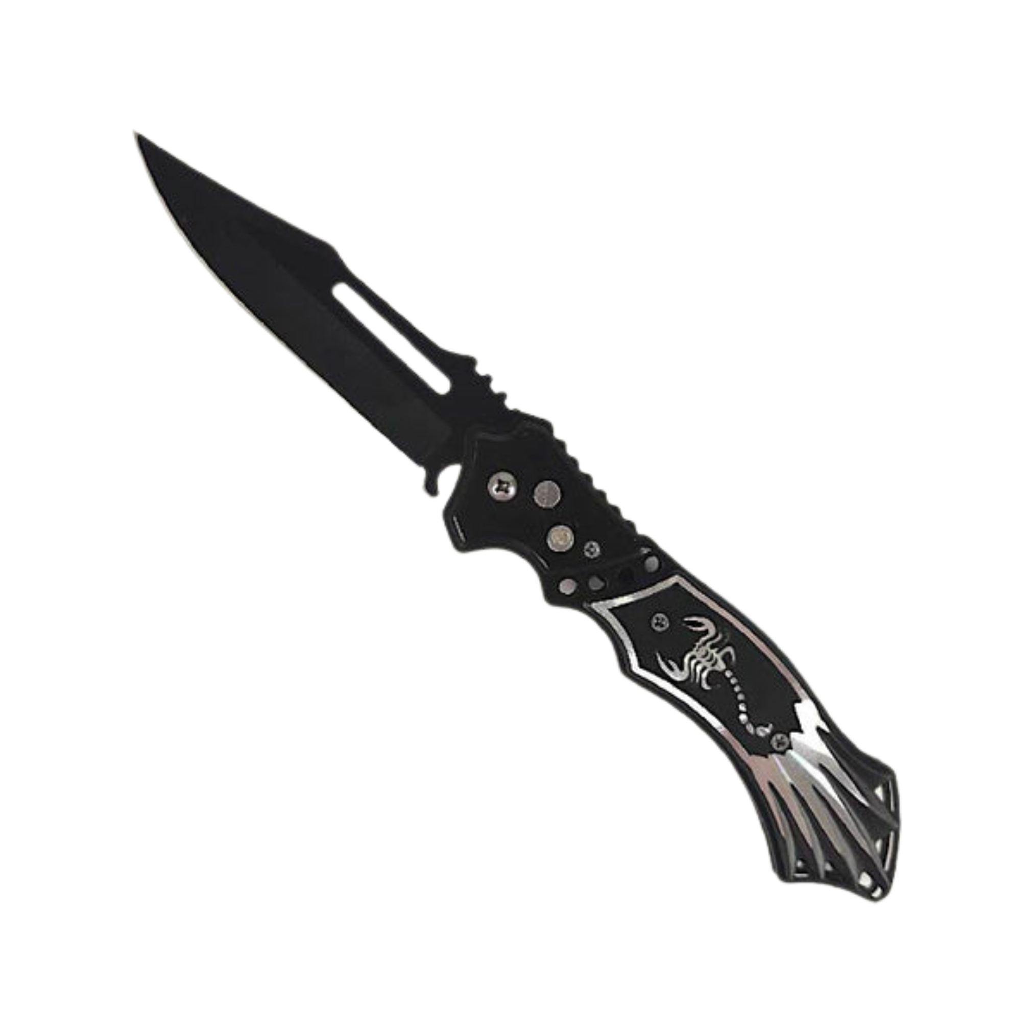 SCORPION BUTTON OPENING KNIFE BLACK - K860