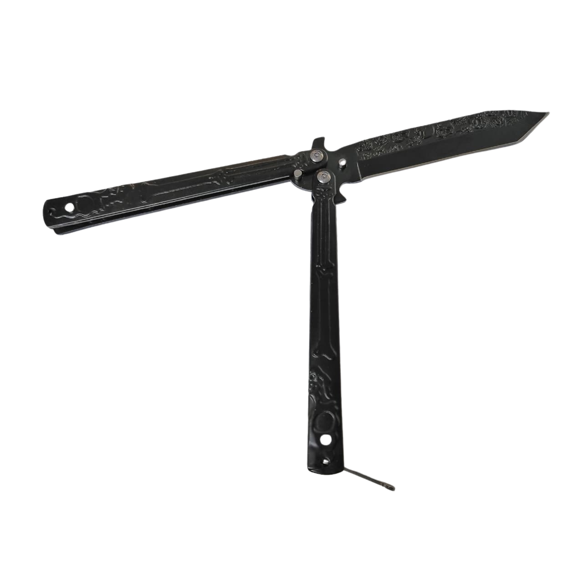 BUTTERFLY KNIFE WITH LATCH LOCK - BLACK