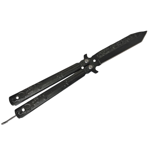 BUTTERFLY KNIFE WITH LATCH LOCK - BLACK