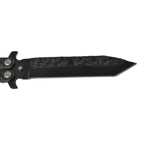 BUTTERFLY KNIFE WITH LATCH LOCK - BLACK