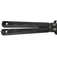 BUTTERFLY KNIFE WITH LATCH LOCK - BLACK