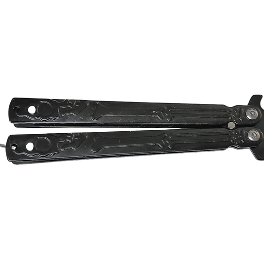 BUTTERFLY KNIFE WITH LATCH LOCK - BLACK