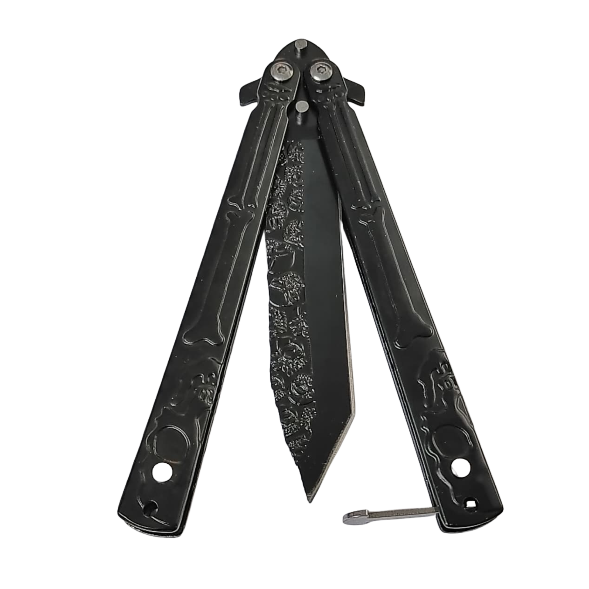 BUTTERFLY KNIFE WITH LATCH LOCK - BLACK