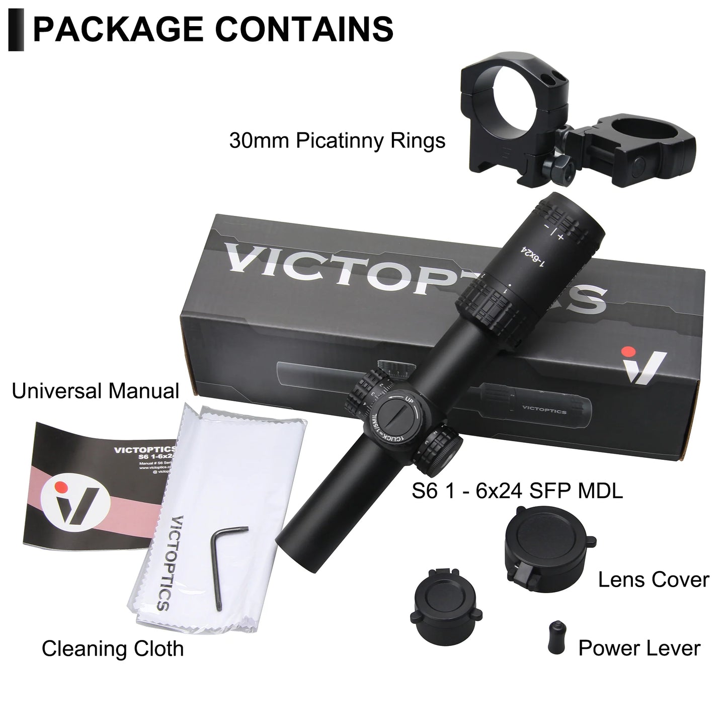 VECTOR OPTICS - S6 RIFLE SCOPE 1-6X24 SFP LPVO - NeonSales {{ shop.shopifyCountryName }}