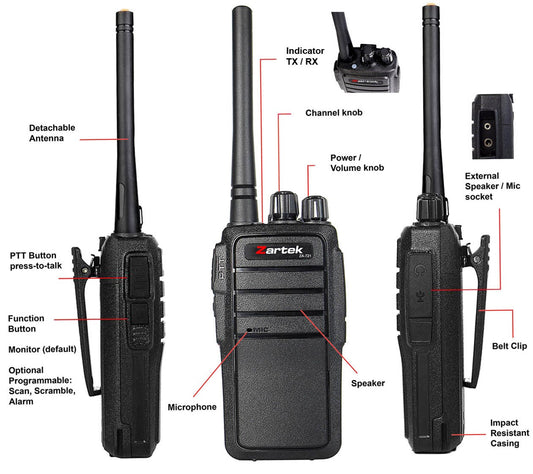 Zartek ZA-721 UHF handheld two-way radio