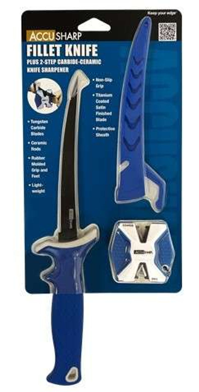 ACCUSHARP FILLET KNIFE + 2 STEP CERAMIC SHARPENER - NeonSales {{ shop.shopifyCountryName }}