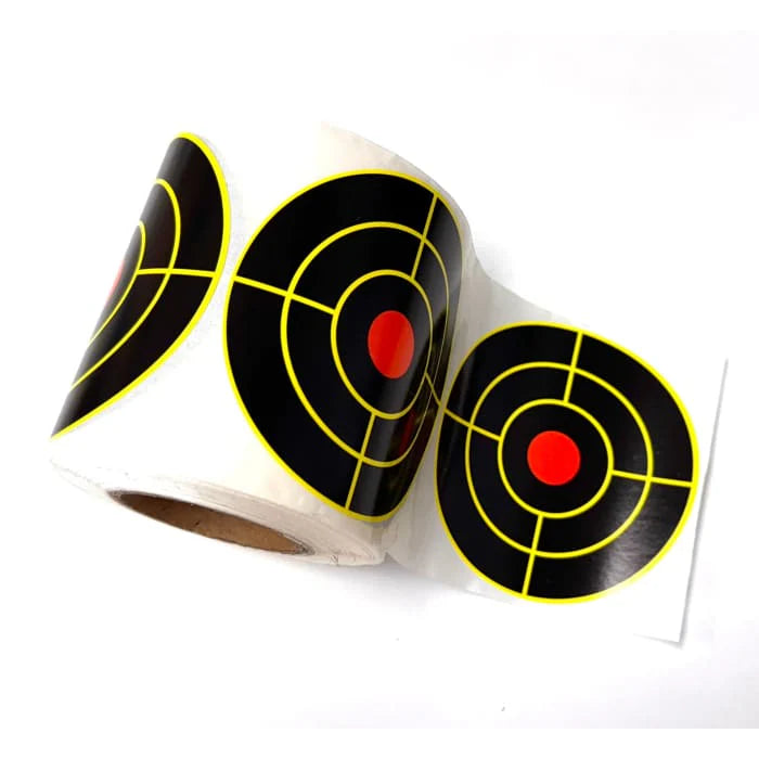 3-inch adhesive splatter targets, 100 per roll, yellow and black