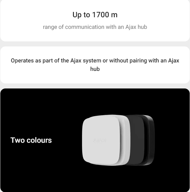 AJAX FIRE PROTECT 2 HEAT/SMOKE/CO - BLACK - NeonSales {{ shop.shopifyCountryName }}
