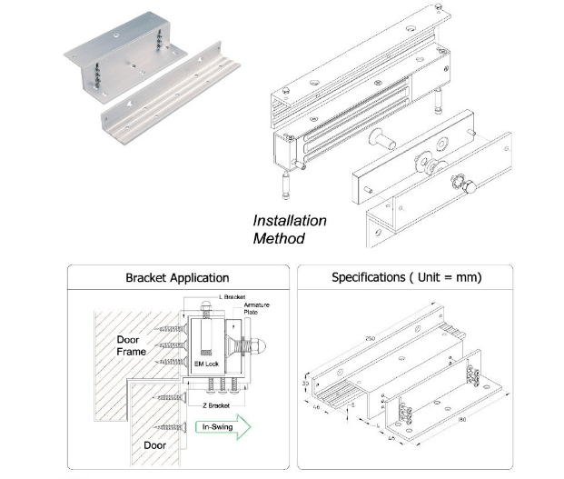 ALUMINIUM LZ BRACKET FOR MAGNETIC LOCK - NeonSales {{ shop.shopifyCountryName }}