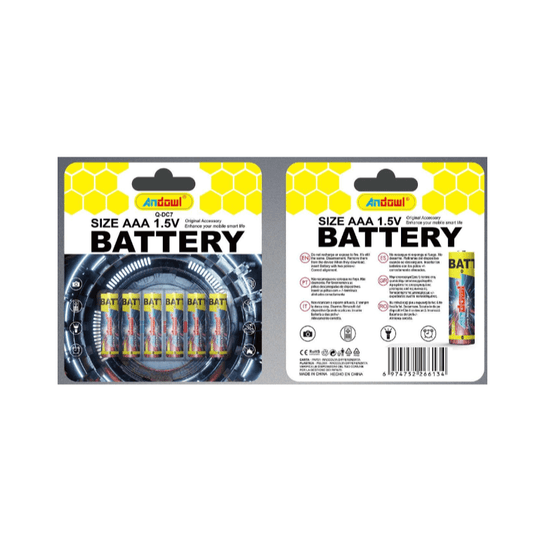 ANDOWL AAA 1.5V ALKALINE BATTERY - 6's - Q-DC7 - NeonSales {{ shop.shopifyCountryName }}