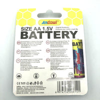 ANDOWL ALKALINE AA BATTERY, 1.5V - 4's - Q-DC5A - NeonSales {{ shop.shopifyCountryName }}