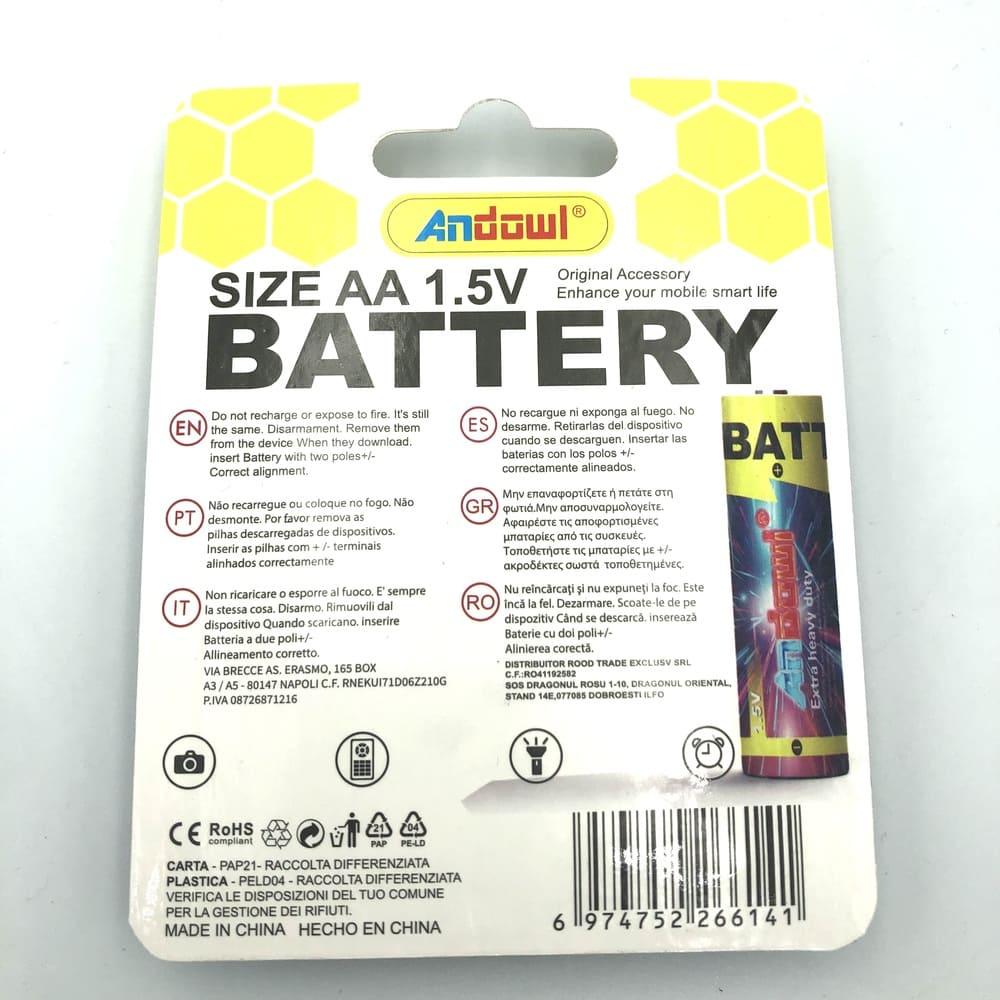 ANDOWL ALKALINE AA BATTERY, 1.5V - 4's - Q-DC5A - NeonSales {{ shop.shopifyCountryName }}