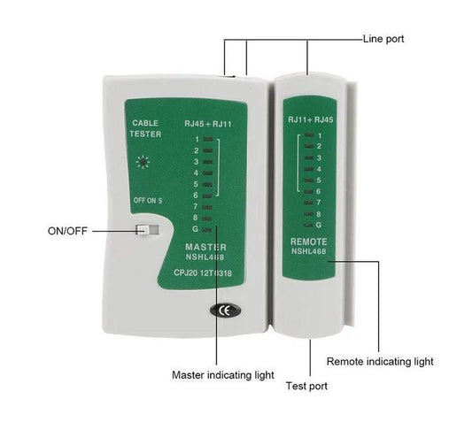 ANDOWL NETWORK CABLE TESTER, RJ11/RJ45 - Q314 - NeonSales {{ shop.shopifyCountryName }}