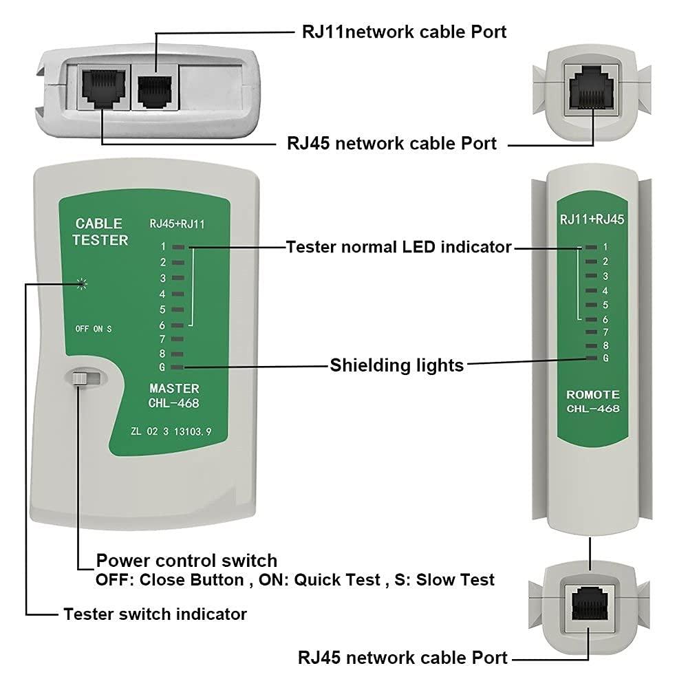 ANDOWL NETWORK CABLE TESTER, RJ11/RJ45 - Q314 - NeonSales South Africa