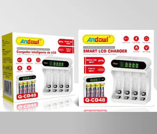 ANDOWL Q-CD48 4 PORT SMART BATTERY CHARGER