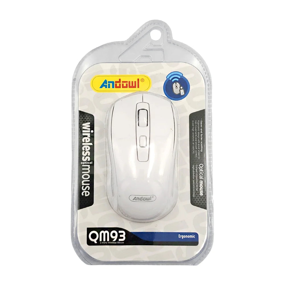 ANDOWL QM93 wireless optical mouse - white
