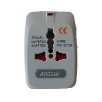 ANDOWL UNIVERSAL TRAVEL ADAPTOR 2A UK/USA/EURO/AUS - NeonSales {{ shop.shopifyCountryName }}