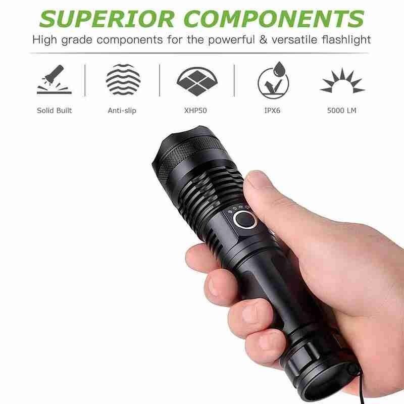 ANDOWL RECHARGEABLE 18650MAH FLASHLIGHT - Q-5109