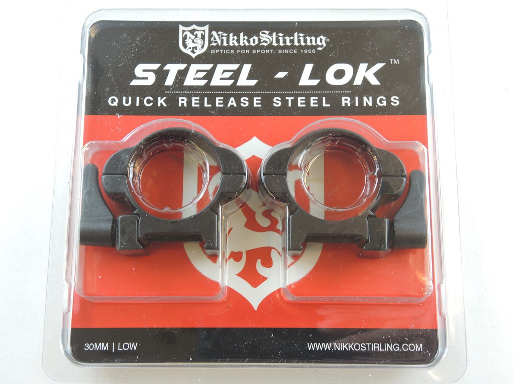 NIKKO STIRLING STEEL-LOK RINGS, 30MM LOW PICATINNY