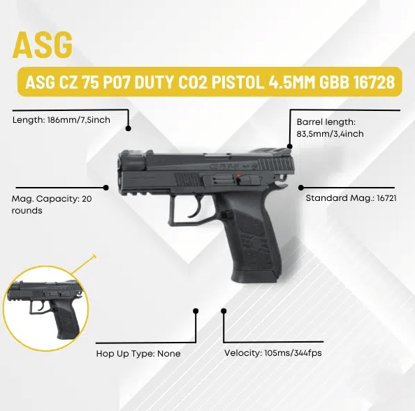 ASG CZ 75 BLOWBACK GAS GUN - NeonSales {{ shop.shopifyCountryName }}