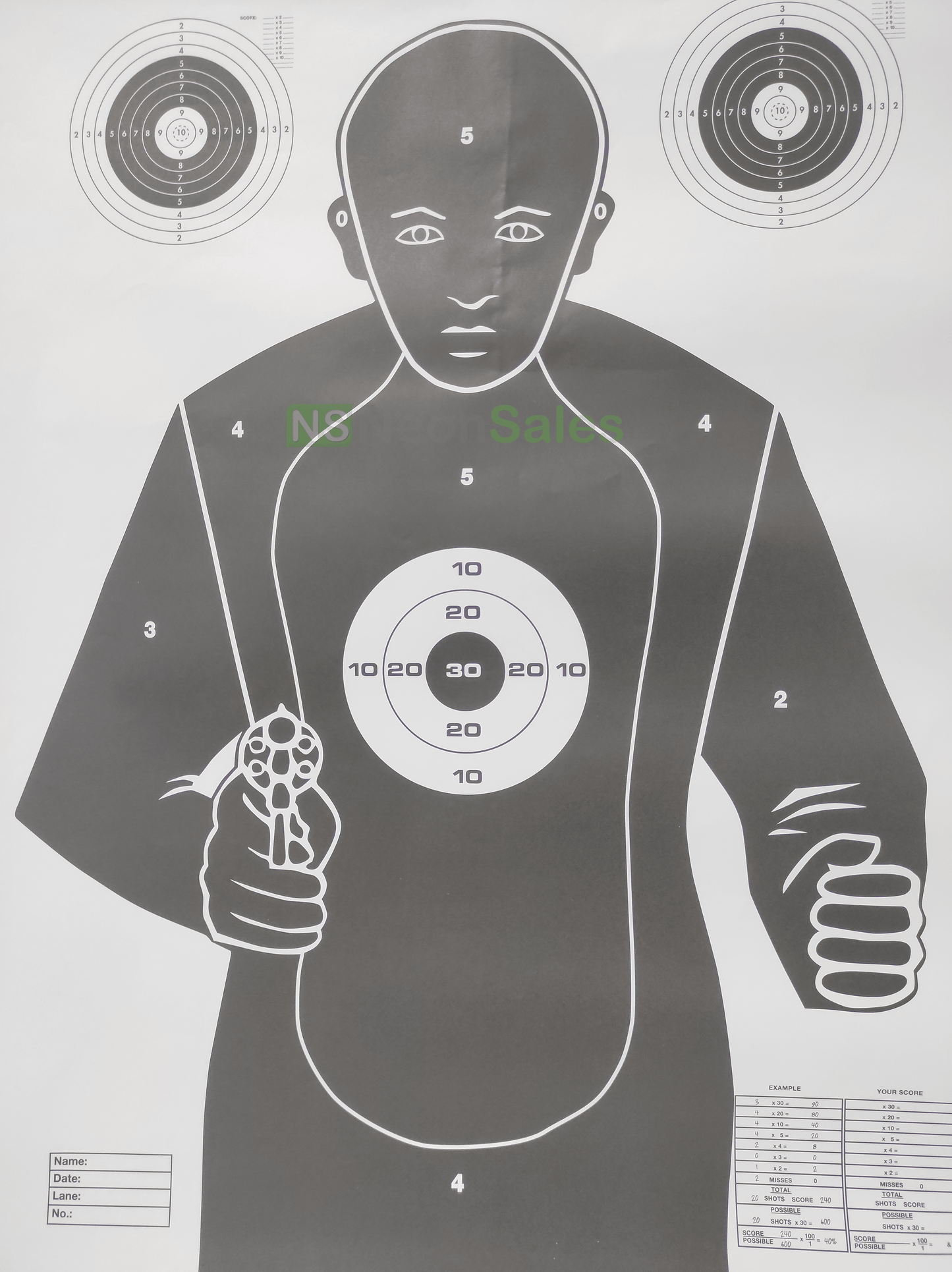 BALLISTIC HUMAN SILLHOUETTE TARGET - 1's - NeonSales {{ shop.shopifyCountryName }}