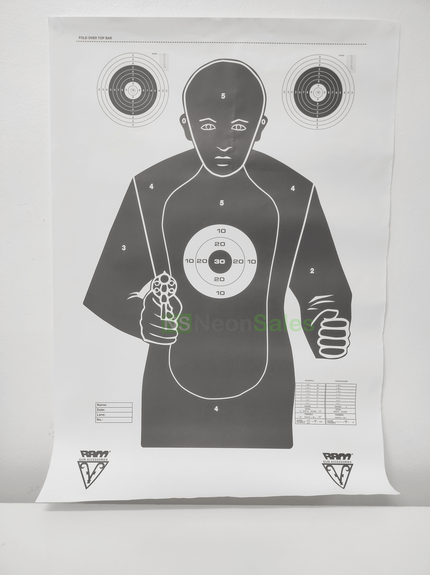 BALLISTIC HUMAN SILLHOUETTE TARGET - 1's - NeonSales {{ shop.shopifyCountryName }}