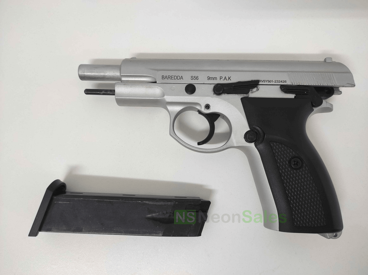 BAREDDA S56 BLANK GUN - MATTE CHROME - NeonSales {{ shop.shopifyCountryName }}