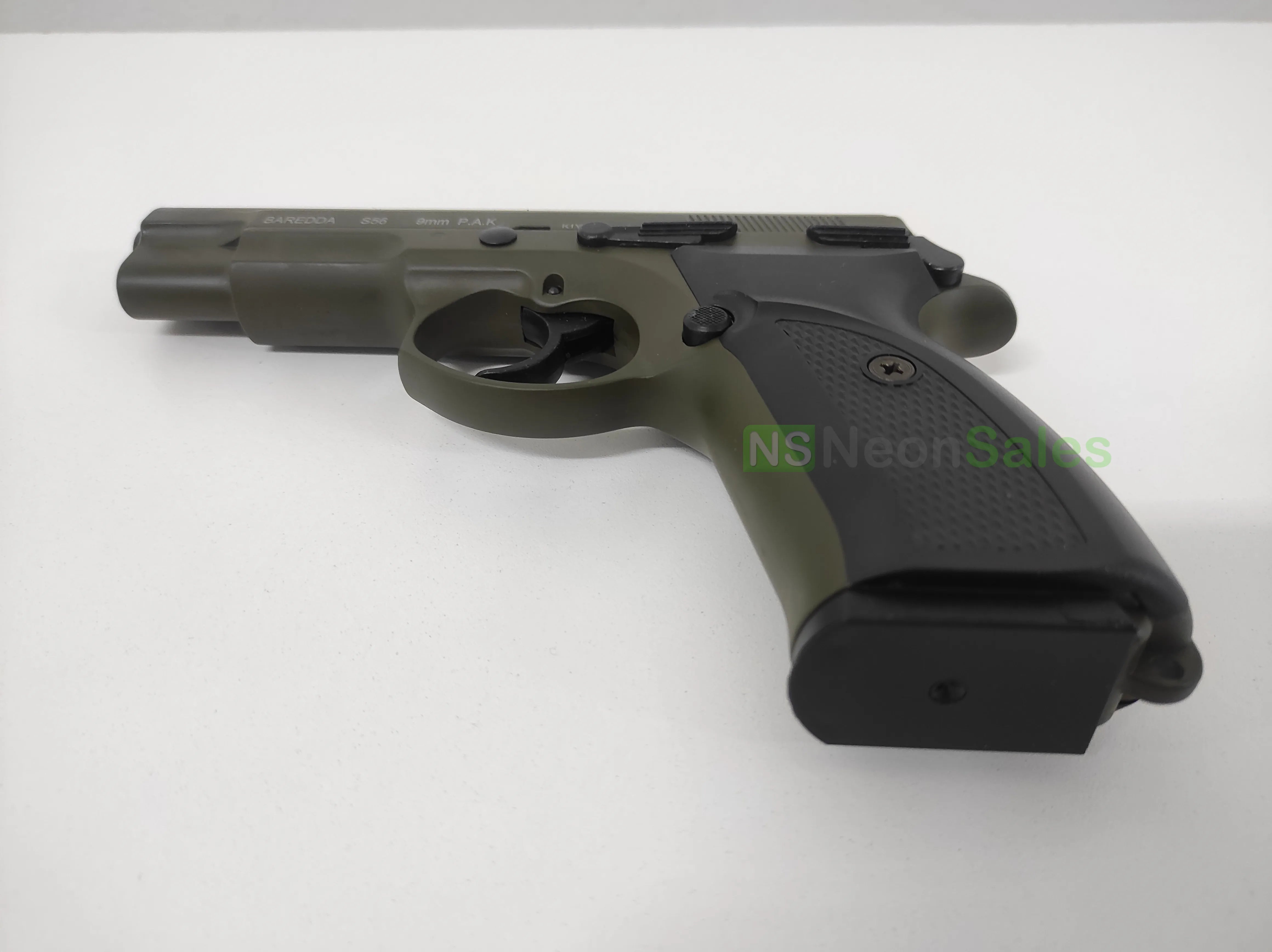 BAREDDA S56 OLIVE DRAB + 10 BLANKS + HOLSTER - NeonSales {{ shop.shopifyCountryName }}