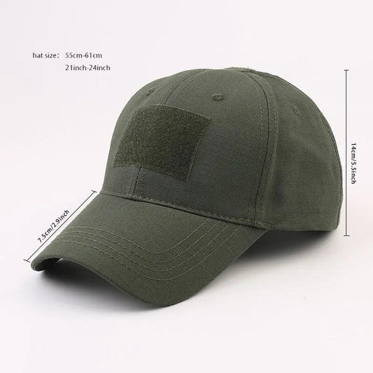 BASEBALL CAP W/ VELCRO PANELS - ARMY GREEN - NeonSales {{ shop.shopifyCountryName }}