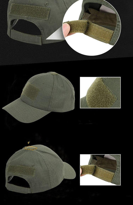 BASEBALL CAP W/ VELCRO PANELS - ARMY GREEN - NeonSales {{ shop.shopifyCountryName }}