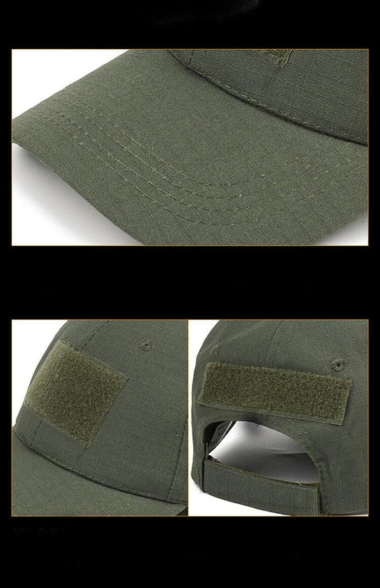BASEBALL CAP W/ VELCRO PANELS - ARMY GREEN - NeonSales {{ shop.shopifyCountryName }}