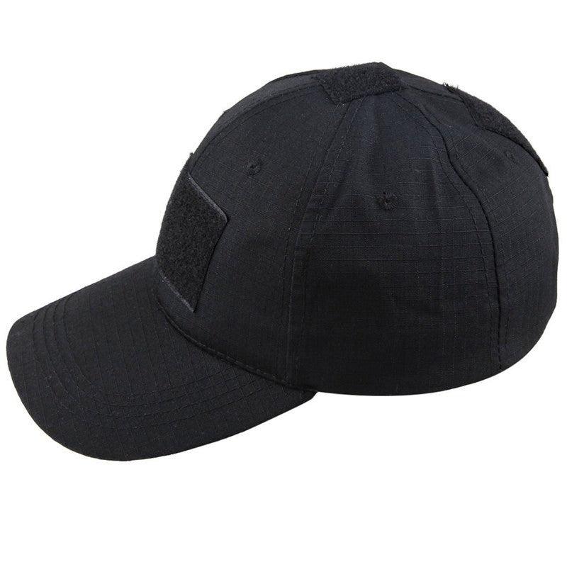 BASEBALL CAP W/ VELCRO PANELS - BLACK - NeonSales {{ shop.shopifyCountryName }}