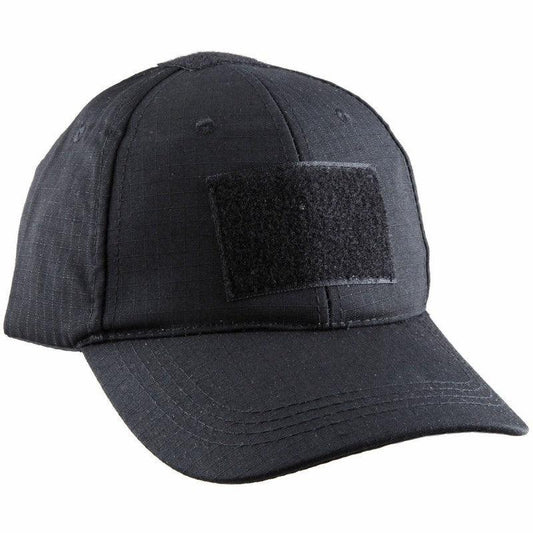 BASEBALL CAP W/ VELCRO PANELS - BLACK - NeonSales {{ shop.shopifyCountryName }}