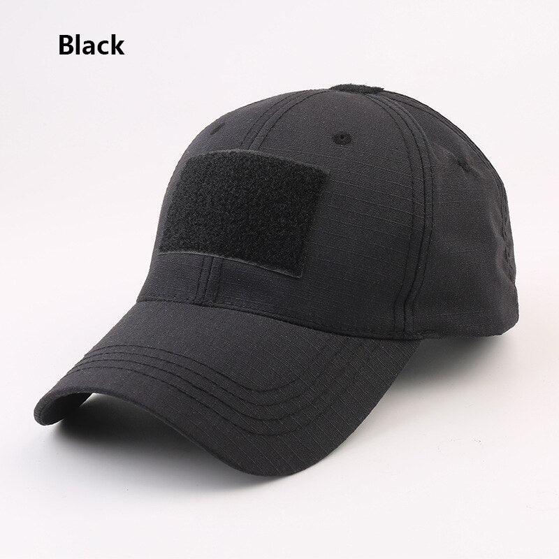 BASEBALL CAP W/ VELCRO PANELS - BLACK - NeonSales South Africa