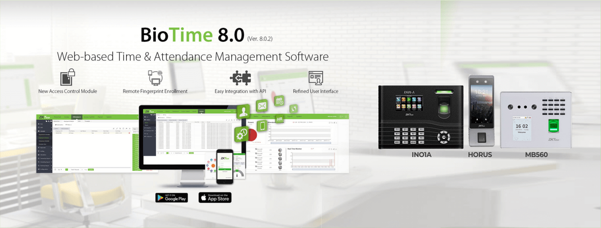 ZKTeco BioTime 8 licence for 100 devices - official BioTime 8 platform artwork